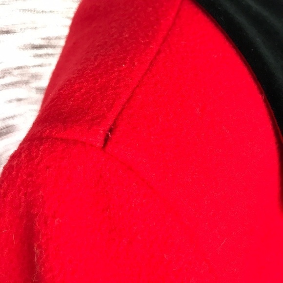 PROJECTIONS LTD WOOL RED TRENCHCOAT LARGE - Picture 6 of 11